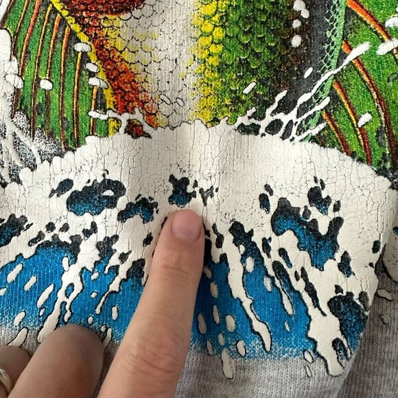 Vintage Mens Size XL Arkansas Bass Fishing Graphic Crewneck Sweatshirt in Gray - Picture 2 of 10